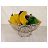 Bowl of Glass Fruits & Veggies