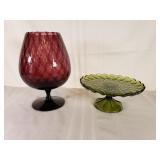 Purple Vase & Green Platter