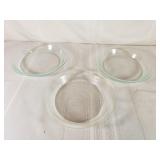 Pie Dishes - (2) Pyrex (1) Glasbake