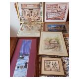 (7) Framed Wall Hangings