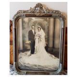 Lg 1940s Wedding Photo with frame