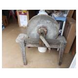 Antique Grinding Wheel - hand crank