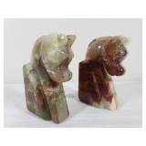 Onyx Carved Horse Bookends