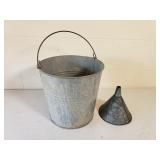 Galvanized Bucket & Funnel