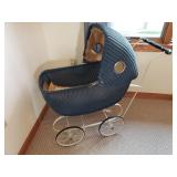 Antique Wicker Baby Stroller