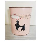 Vintage Pink Poodle Waste Basket