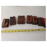 Wood Printer Block Letters