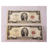 (2) $2 Notes - Red Seal