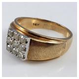 14K Gold Diamond Ring 1 ct  - size 12-1/2