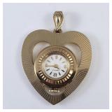 Caravelle Heart-Shaped Brooch Watch