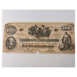 1862 $100 Confederate Facsimile Note