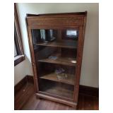 Antique Oak Cabinet - glass door