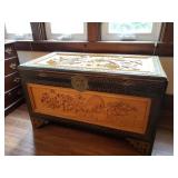 Chinese Wood Carved Trunk - Large