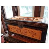 Chinese Wood Carved Trunk - Small