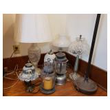 Assorted Lamps & Lanterns - total 8