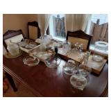 All the Crystal & Glassware on the table