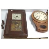Early Waterbury clock & antique school house clock