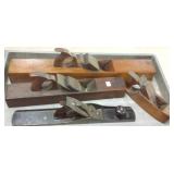 3 antique wood planes & a Stanley #7 plane