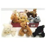 9 mini Steiff bears with tags