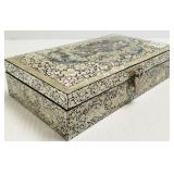 Mother of pearl inlaid hinged box 5"x 9"