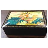 Artist signed Russian lacquer box 4"x 6"