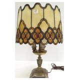 French bouillotte lamp with leaded shade
