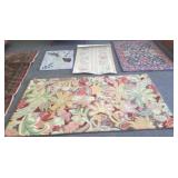 4 assorted size hooked rugs