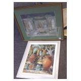 2 framed paintings- garden scene- Toni Ignatova &
