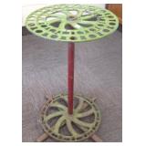 Antique iron hardware store broom display stand