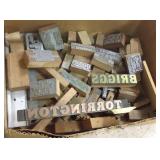 Group of antique printers blocks