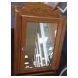 Oak Twin City linen supply wall cabinet