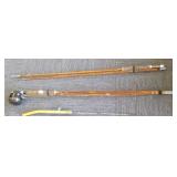 2 vintage bamboo fly rods with reels including