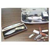 Group of assorted pocket knives including Gerber,