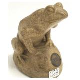 Ingalls stone company 8" frog with plaque