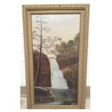Framed antique oil on canvas- Minnehaha Falls with