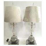 2- crystal lamps with mod shades