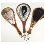 3 wood trout nets- Brodin, Cascade Lake &