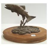 Signed Winship bronze trout sculpture 1978-