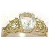 10k gold ring set with peridot
