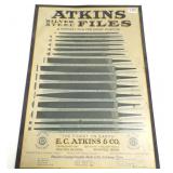 Atkins silver steel files metal sign 13"x 19"
