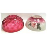 2 Victorian etc glass shades