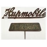 Hupmobile brass plaque & dairy plaque