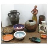 Group studio pottery, etc