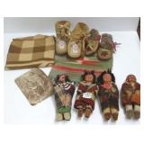 Group of Native American items including child