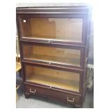 Weis mahogany 3-section stacking bookcase with