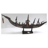 Approx. 23" horn carving- ship