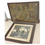 Dated engraving in oak frame & vintage knighthood