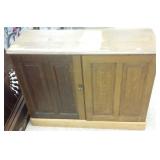 Antique oak office side cabinet