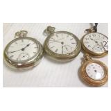4 pocket watches- Waltham, etc