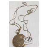 Antique engraved locket with chain